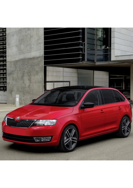 Skoda Rapid 2012-2021 Kol Dayama Kolçak Kapağı Gri Suni Deri 6R0867173