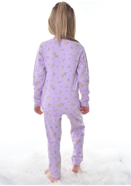 Lila Çiçekli Alt Üst Cocuk Pijama Takımı fiyatları