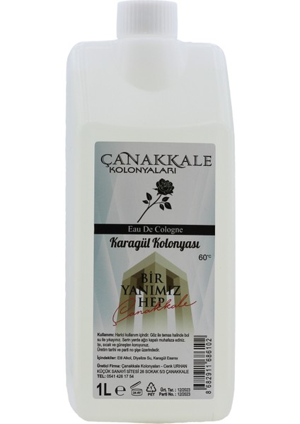 Karagül Kolonyası - 1 Litre -(BİDON) Korumalı Kapak - Yeni Model