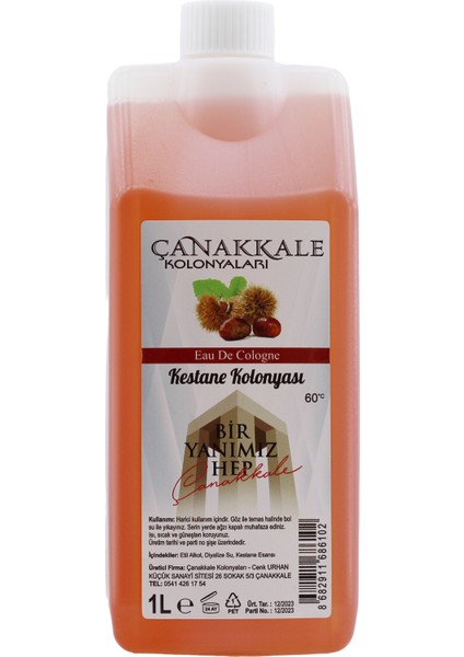 Kestane Kolonyası - 1 Litre -(Bidon) Korumalı Kapak - Yeni Model
