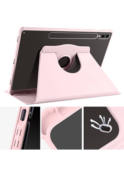 Samsung Galaxy Tab S9 Fe Plus 12,4inç SM-X610 X616 Kılıf Kalem Bölmeli 360 Dönebilen Kapak