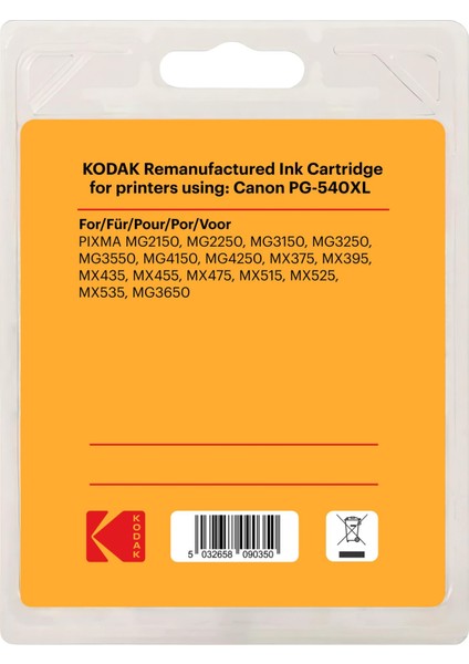 PG540XL Canon Siyah Yüksek Kapatsite Mürekkep Kartuşu