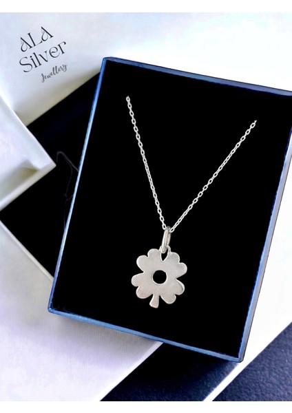 Alâ Silver Jewellery Yonca Çift Taraflı Tasarım 925 Gümüş Kolye
