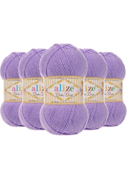 Baby Best Anti Pilling Bebe El Örgü Ipi (5ADET) - 43 Lila