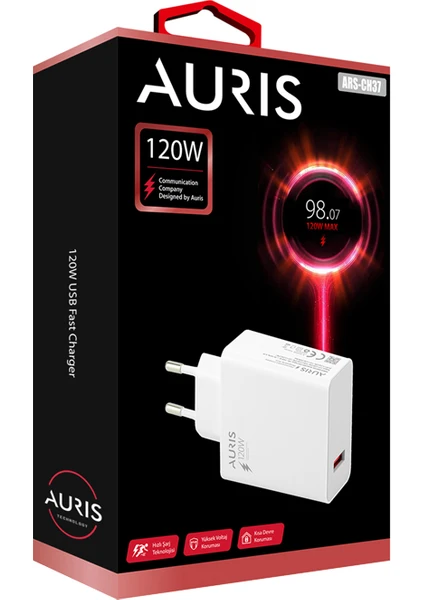 120W USB Şarj Saliseli Ultra Hızlı Şarj Başlığı Adaptörü Anında Şarj