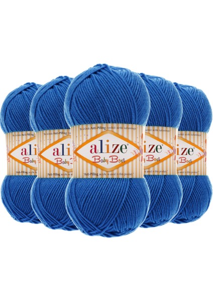 Baby Best Anti Pilling Bebe El Örgü Ipi (5ADET) - 141 Sax Mavi
