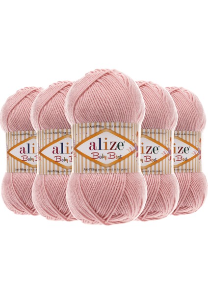 Baby Best Anti Pilling Bebe El Örgü Ipi (5ADET) - 161 Pudra