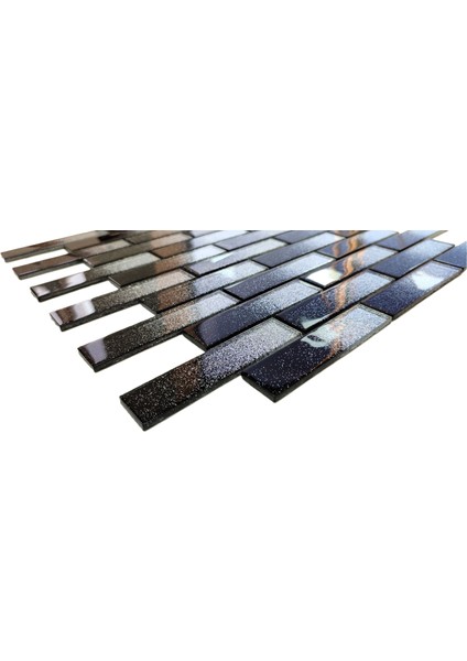 Mutfak Tezgah Arası Kristal Cam Mozaik. Cam Ölçüsü: 23X98X4 Mm. File Ölçüsü: 30X30 Cm. Renk: Beyaz-Siyah Gümüş Efekt. ( 1 Koli = 1 M2 FİYATIDIR ) fiyatları