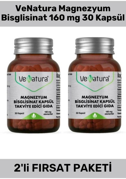 Magnezyum Bisglisinat 160 Mg 30 Kapsül - 2 Adet