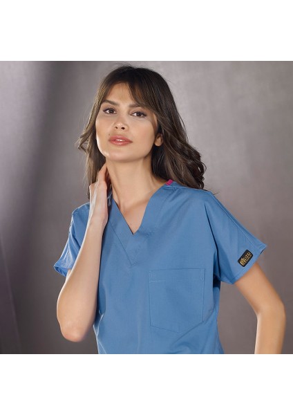 Parlement Mavisi Doktor Hemşire Forması Medikal Forma Cerrahi Takım Ince Kumaş