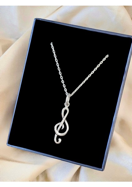 Alâ Silver Jewellery Sol Anahtarı Unisex Tasarım 925 Ayar Gümüş Kolye