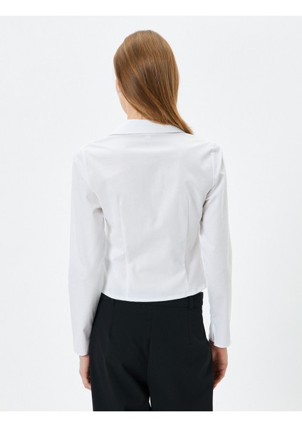 Fermuarlı Gömlek Uzun Kollu Pamuklu Slim Fit