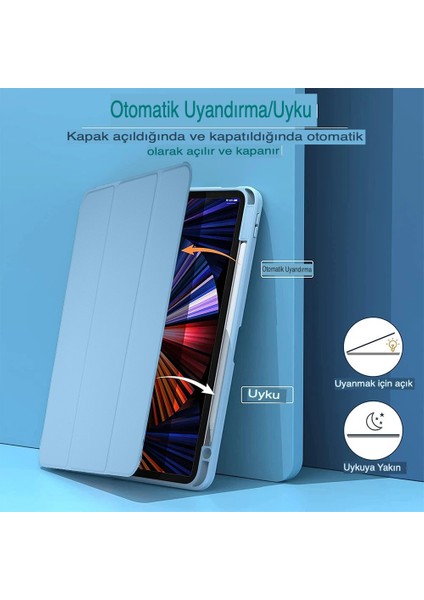 Apple iPad 10.2 (8.nesil) Kılıf Uyku Modlu Kalemlikli Kalem Bölmeli Zipax-Starling