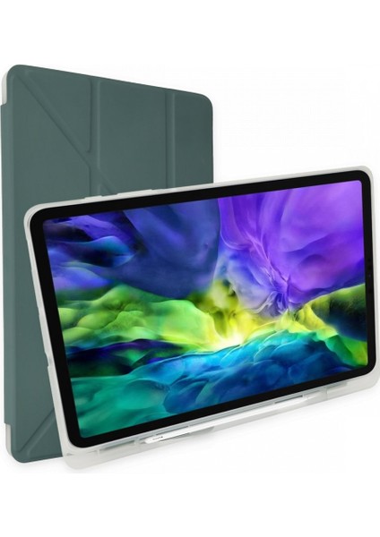 Apple iPad Pro 11 (2021) Kılıf Uyku Modlu Kalemlikli Kalem Bölmeli Zipax-Mars