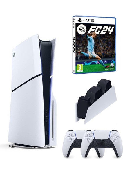 Playstation 5 Slim + 2.Dualsense + Şarj İstasyonu + Fifa Fc 24