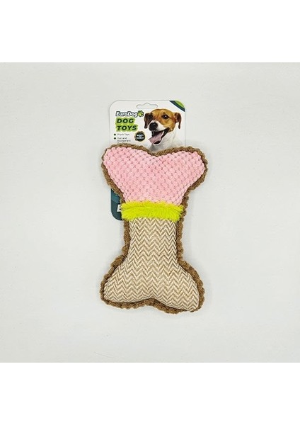 Kemik Şekilli Örgü ve Peluş Köpek Oyuncağı 23 x 15 cm