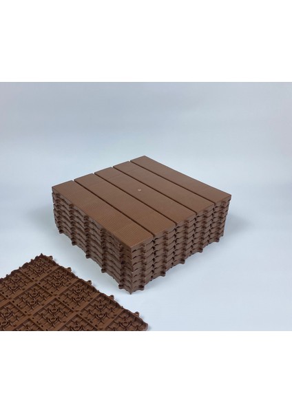 Parke Desenli Sert Plastik Yer Karosu Zemin Döşemesi Yer Izgarası 30X30 1 M2 (11 Adet)