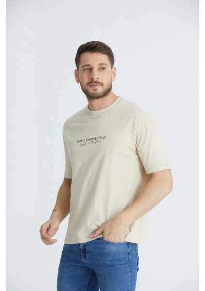 Gats Wear Ön Baskılı Oversize Bisiklet Yaka Tshirt