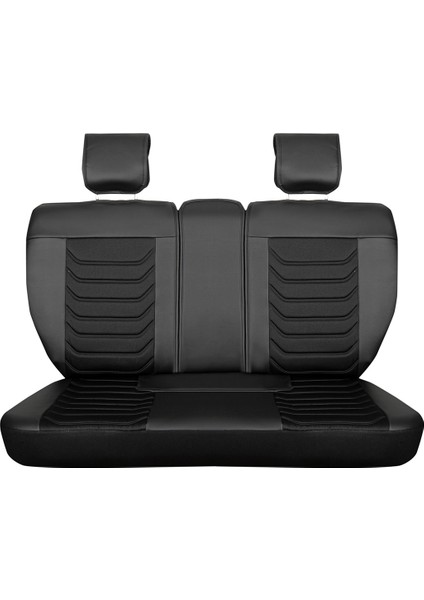 Fiat Egea Cross Uyumlu Yarı Deri Oto Koltuk Kılıfı Ön/arka Set Asya Series (Siyah)