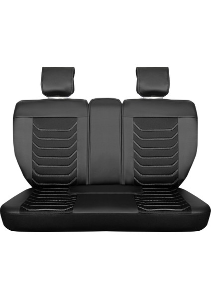 fiat Egea Hb Uyumlu Yarı Deri Oto Koltuk Kılıfı Ön/arka Set Asya Series (Siyah-Beyaz)