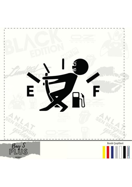 Oto Yakıt Depo Kapağı Sticker Siyah 15 cm fiyatları