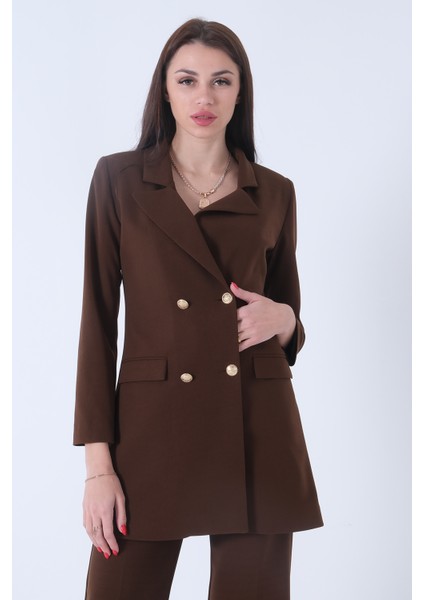 Kahve Astarlı Düğme Kapamalı Blazer Ceket 0105123.05 fiyatları