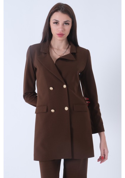 Kahve Astarlı Düğme Kapamalı Blazer Ceket 0105123.05 indirimleri