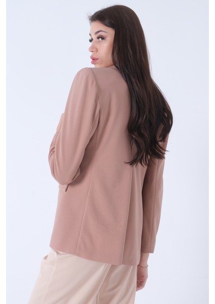Koyu Bej Vatkalı Astarlı Blazer Ceket 0105110.376