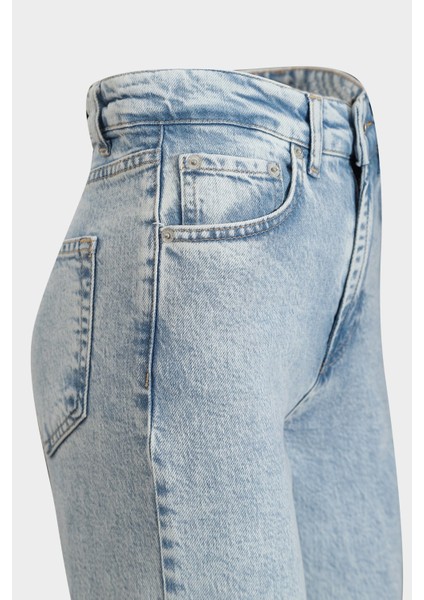 Açelyaokcu Orta Bel Likralı Straight Light Blue Düz Paça Dikişsiz Jean fiyatları