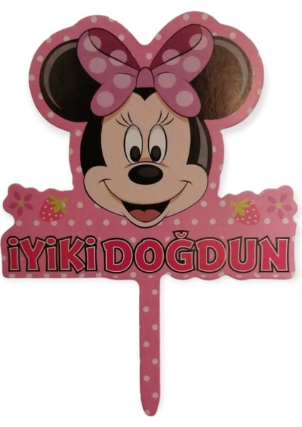 Iyi Ki Doğdun Minnie Mouse Model Pasta Süsü