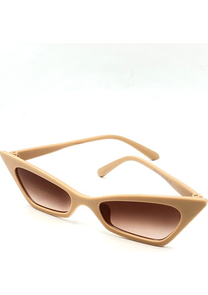 Kadın Cat Eye Sunglasses Güneş Gözlüğü Pudra