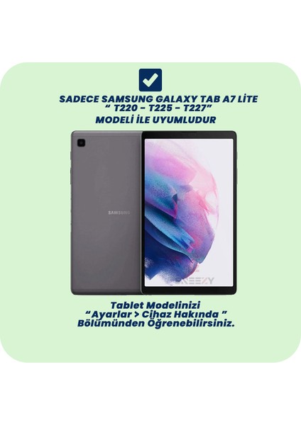 Samsung Tab A7 Lite T220 8.7 Inç Uyumlu Kidsafe Silikon Kollu Çocuk Tablet Kılıfı