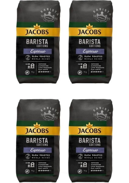 Barista Editions Çekirdek Kahve %100 Arabica Espresso 1 kg x 4 Paket