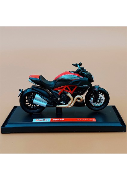 Meritor Ducati Kawasaki H2R Motosiklet R1 Modeli Simülasyon Alaşım Motosiklet Süsleri Koleksiyonu Ducati Büyük Şeytan-Kırmızı ve Siyah (Yurt Dışından)