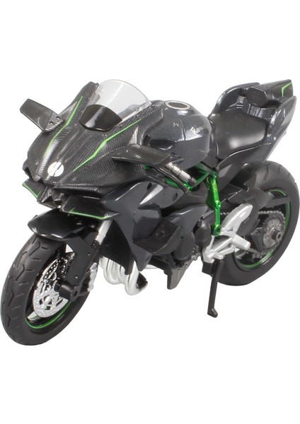 12 Kawasaki H2R Simülasyon Alaşım Ses ve Işık Motosiklet Ninja Modeli Çocuk Oyuncak Süsleri 1:12 Taban Kutulu Ducati Vs4 Siyah (Yurt Dışından)