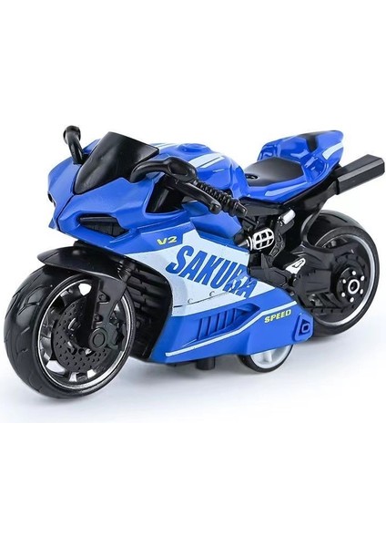 Alaşım Geri Çekme Harley Motosiklet Modeli Gashapon Bebek Makinesi Küçük Oyuncak Araba Çocuk Oyuncağı Süsler Küçük Ducati Mavisi (Çanta) (Yurt Dışından)