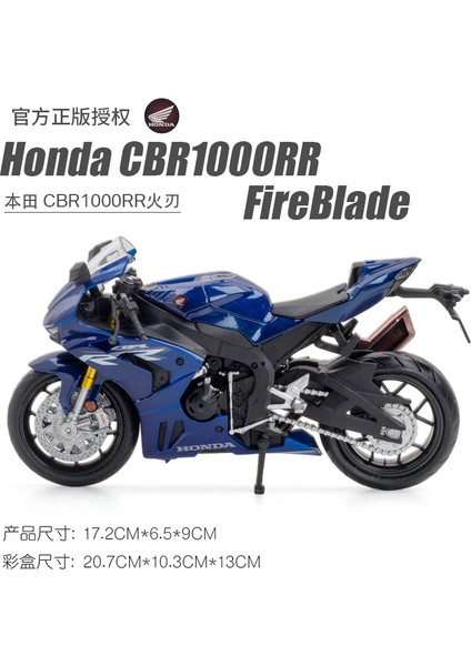 (Kutulu) Simülasyon 1:12 Bmw Honda S1000RR Alaşım Motosiklet Modeli Süsleme 644102 Mavi (Yurt Dışından)