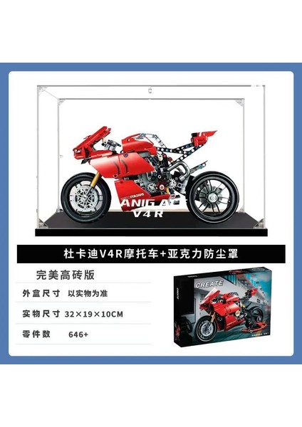 42130 Baoma M1000RR Motosiklet Montaj Bulmaca Yapı Taşları ile Uyumlu Çocuk Oyuncak Modeli Erkek Hediye Ducati V4R + Akrilik (Yurt Dışından)