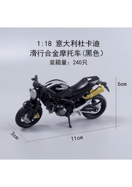 1:18 Alaşım Slayt Motosiklet Simülasyon Motosiklet Modeli Kek Dekorasyon Süsler Çocuk Oyuncak Alaşım Slayt Du Kd (Siyah) (Yurt Dışından)