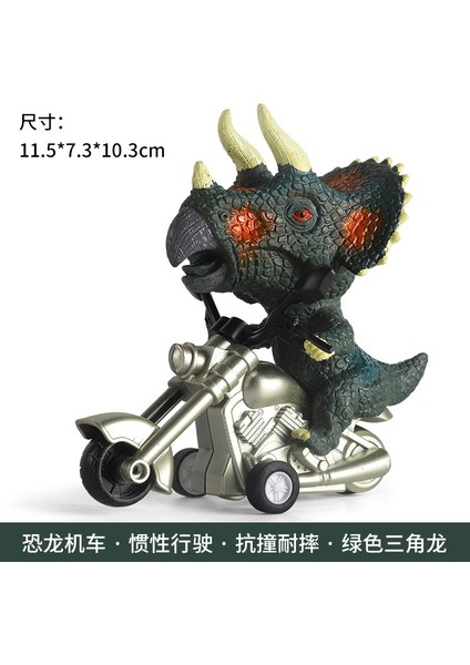 Alaşım Geri Çekme Harley Motosiklet Modeli Gashapon Bebek Makinesi Küçük Oyuncak Araba Çocuk Oyuncağı Süsler Triceratops Motosiklet (Çanta) Koyu Yeşil (Yurt Dışından)