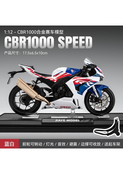 1:12 Kawasaki Motosiklet Modeli Ducati Alaşım Motosiklet Modeli Çocuk Pürüzsüz Çizgi ile Ses 1:12 Jiaye CBR1000-KUTU-MAVI (Yurt Dışından)