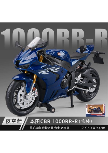 Simüle Motosiklet Modeli Süsler Moda Oyuncaklar Kör Kutu Alaşımlı Üst Düzey Çocuk Oyuncak Araba 1:12 Honda Cbr Mavi (Yurt Dışından)