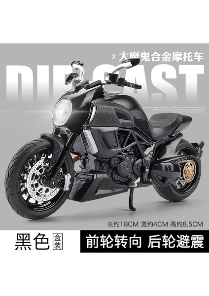 Simüle Edilmiş Motosiklet Modeli Süsleri, Modaya Uygun Oyuncaklar, Kör Kutu Alaşımı, Üst Düzey Çocuk Oyuncak Arabası, 1:12 Ducati Devil Black (Yurt Dışından)