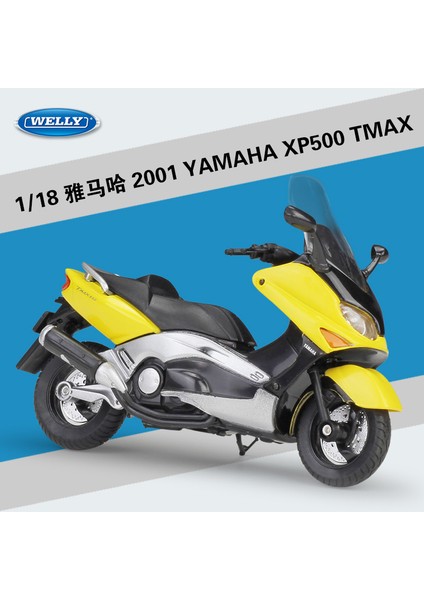 Welly1: 18 Kawasaki 2017 Kawasaki Z1000R Sokak Arabası Simülasyon Alaşım Motosiklet Modeli 2001 Yamaha XP500 Tmax Sarı (Yurt Dışından)
