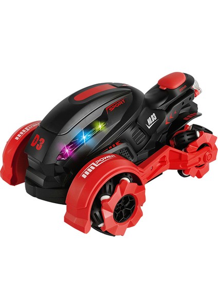 Çocuklar Için Gösteri Spreyi Motosiklet Drift Dönüşü Yüksek Hızlı Yan Sıra USB Şarjı Arazi Uzaktan Kumandalı Araba Motosiklet [kırmızı] Çift Uzaktan Kumanda (Yurt Dışından)