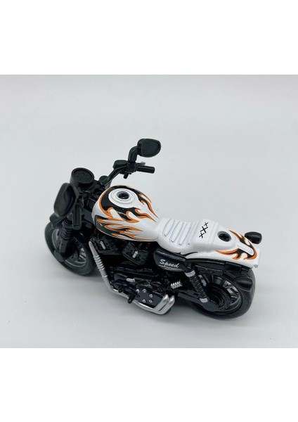 Simülasyon Motosiklet Geri Çekme Yarış Alaşım Araba Modeli Motosiklet Oyuncak Modeli Süsler Erkek Çocuk Oyuncak Beyaz Yangın Ejderha (Yurt Dışından)