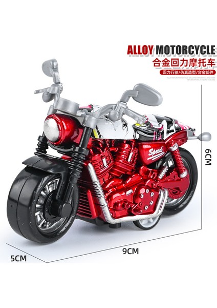 Alaşım Geri Çekilebilir Motosiklet Statik Modeli Süsler Ağır Sanayi Motosiklet Oyuncak Simülasyon Yarış Anahtarlık Kırmızı Sedefli (Yurt Dışından)