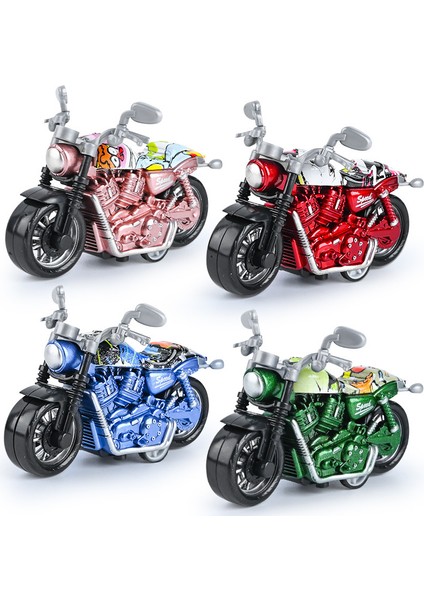 Alaşım Geri Çekilebilir Motosiklet Statik Modeli Süsler Ağır Sanayi Motosiklet Oyuncak Simülasyon Yarış Anahtarlık Kırmızı Sedefli (Yurt Dışından)