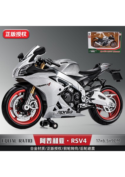 Simüle Motosiklet Modeli Süsler Modaya Uygun El Yapımı Kör Kutu Alaşımlı Üst Düzey Çocuk Oyuncak Araba 1:12 Aprilia V4S Gümüş (Yurt Dışından)