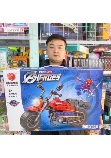 Motosiklet Minifigure Monte Yapı Taşı Modeli Oyuncak Süsler Çelik Motosiklet Hediye Kutusu Kolu (Yurt Dışından)